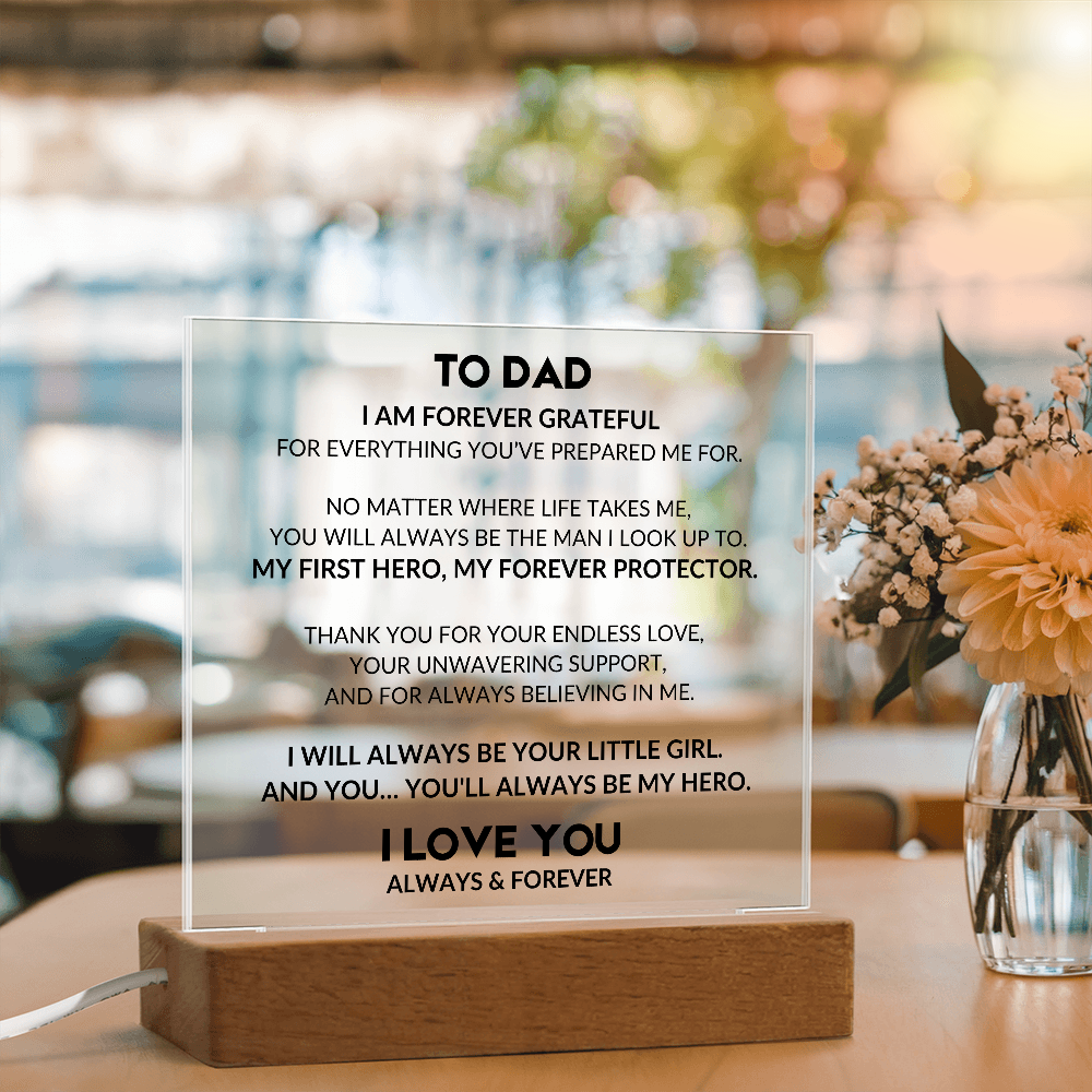 Acrylic Plaque With LED - To My Dad, From Daughter