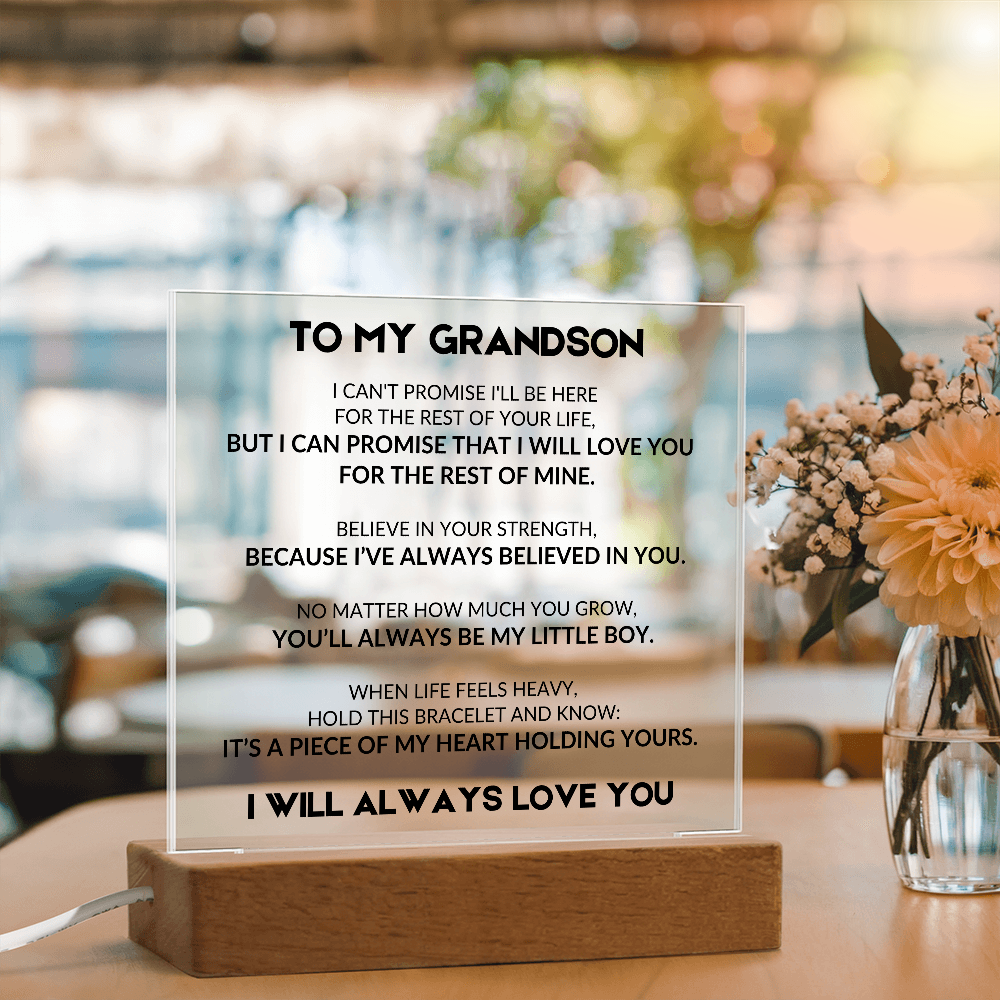 Acrylic Plaque With LED - To My Grandson