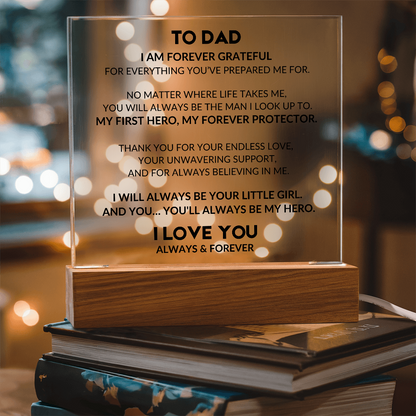 Acrylic Plaque With LED - To My Dad, From Daughter