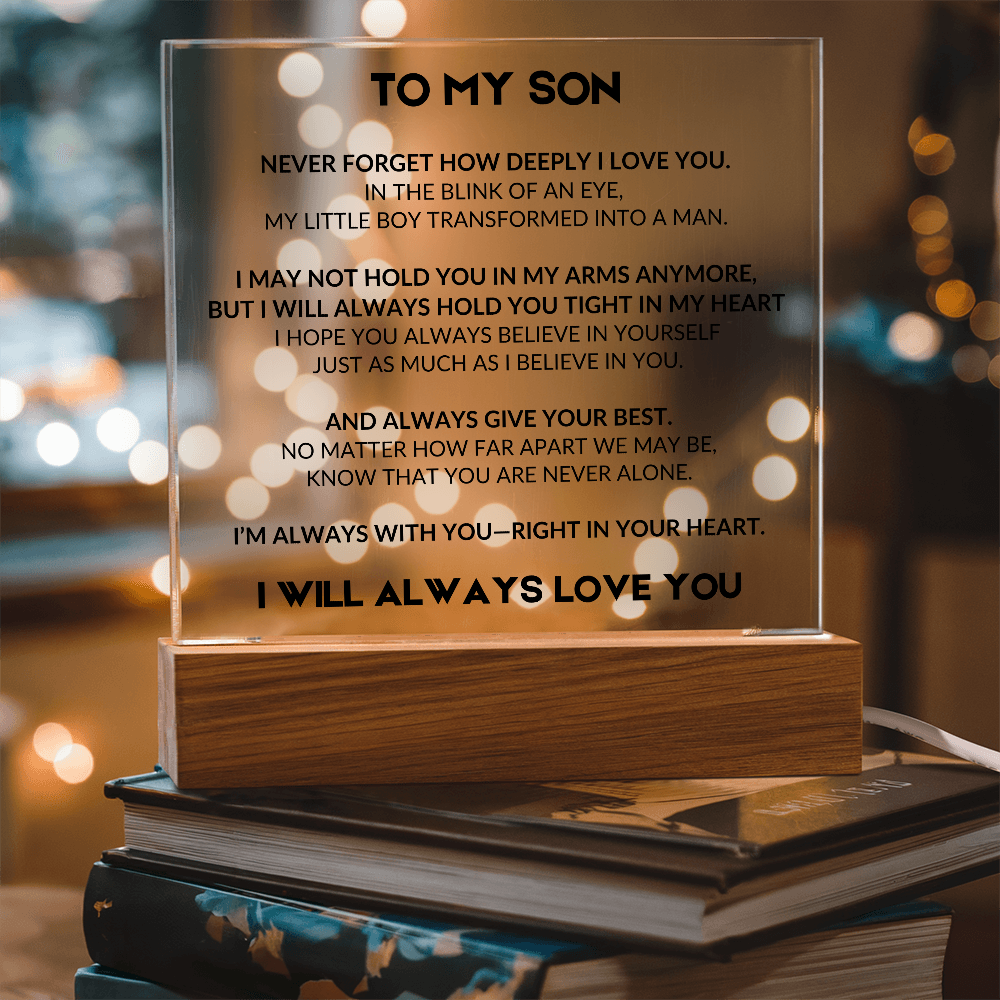 Acrylic Plaque with LED - To My Son