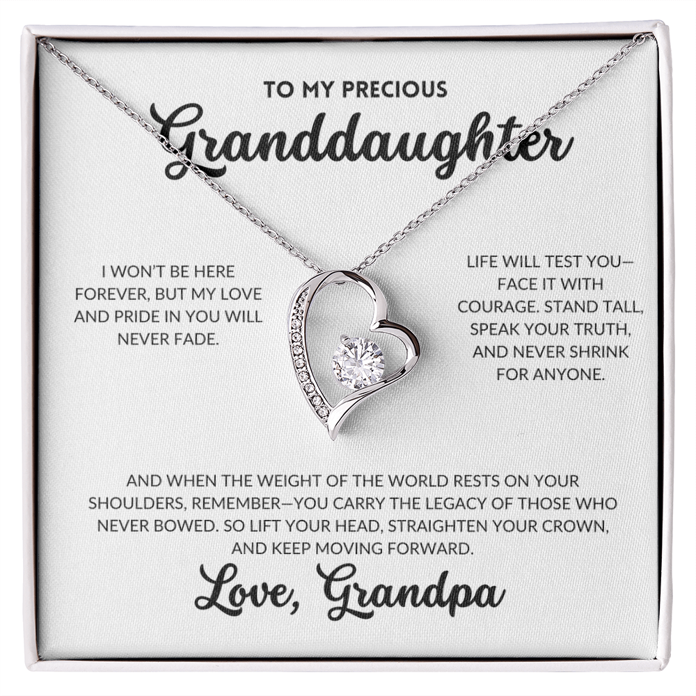 Eternal Love Necklace - To My Granddaughter, From Grandpa (White Background)