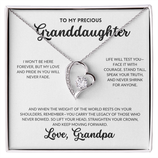 Eternal Love Necklace - To My Granddaughter, From Grandpa (White Background)