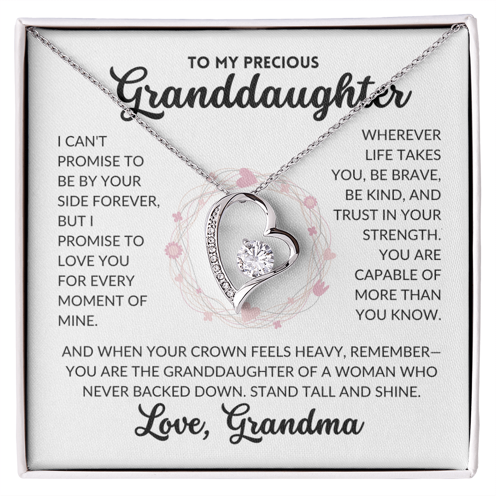 Forever Love Necklace - To My Granddaughter, From Grandma (White Background)