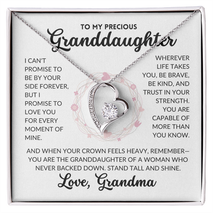 Forever Love Necklace - To My Granddaughter, From Grandma (White Background)