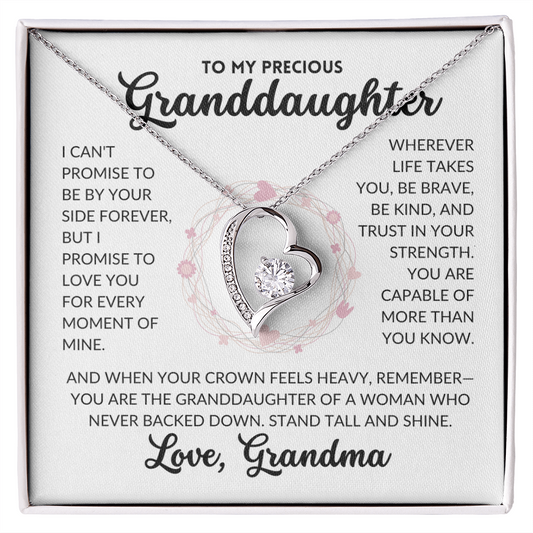 Forever Love Necklace - To My Granddaughter, From Grandma (White Background)