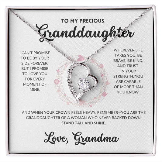 Eternal Love Necklace - To My Granddaughter, From Grandma (White Background)