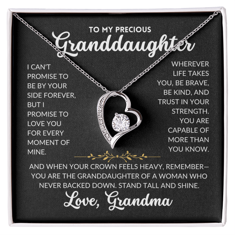 Forever Love Necklace - To My Granddaughter, From Grandma (Black Background)