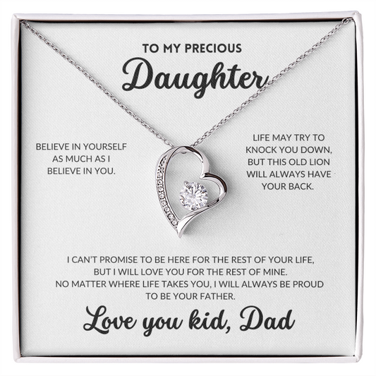 Eternal Love Necklace - To My Daughter, From Dad (White Background)