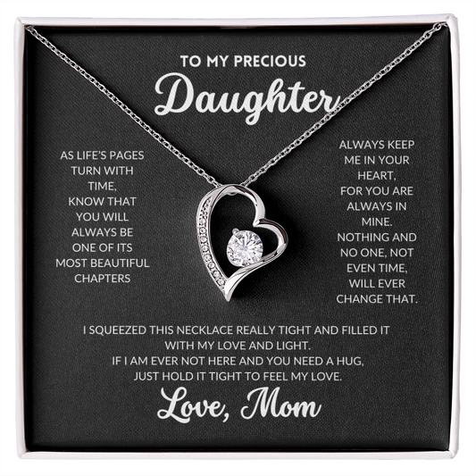 Eternal Love Necklace - To Daughter, From Mom (Black Background)