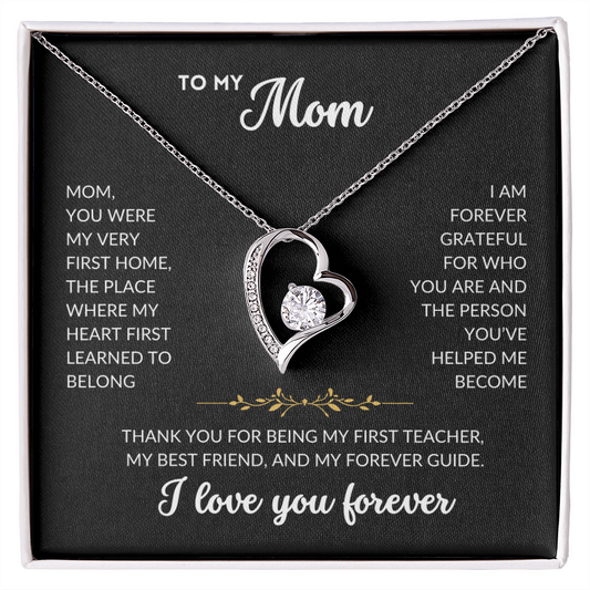 Forever Love Necklace - To My Mom (Black Background)