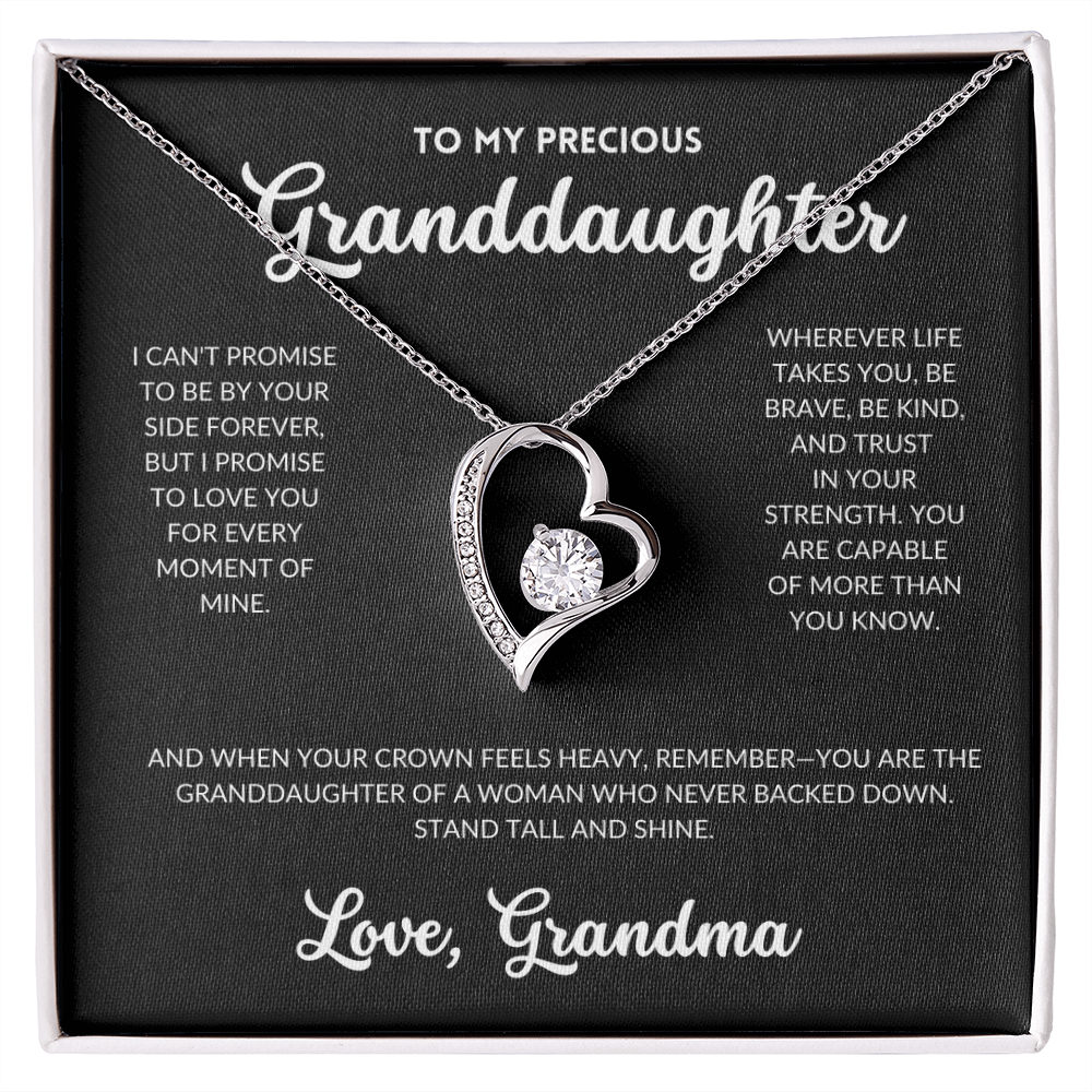 Eternal Love Necklace - To My Granddaughter, From Grandma (Black Background)