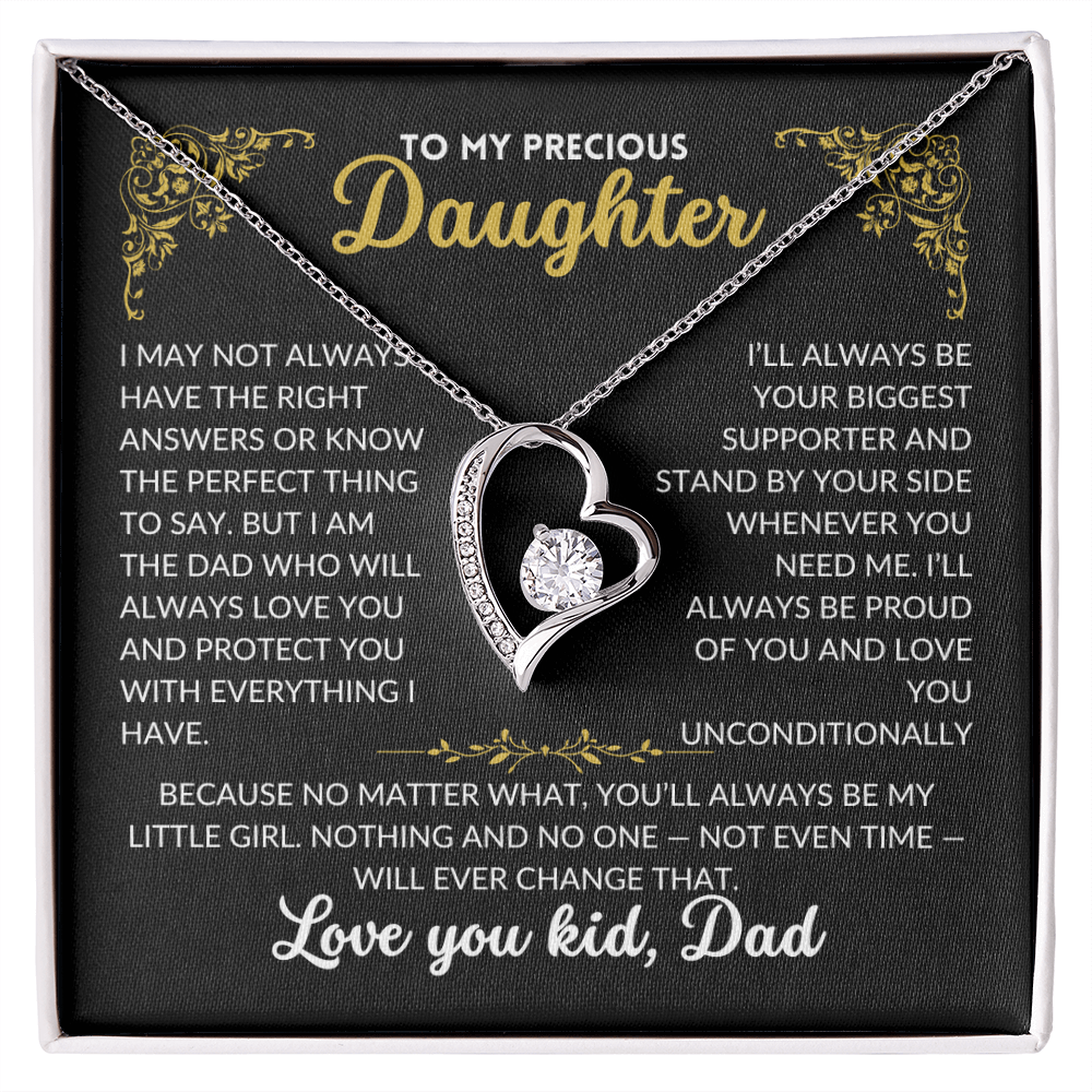 To My Precious Daughter - You'll Always Be My Little Girl (Black Background)