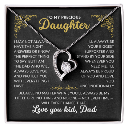 To My Precious Daughter - You'll Always Be My Little Girl (Black Background)