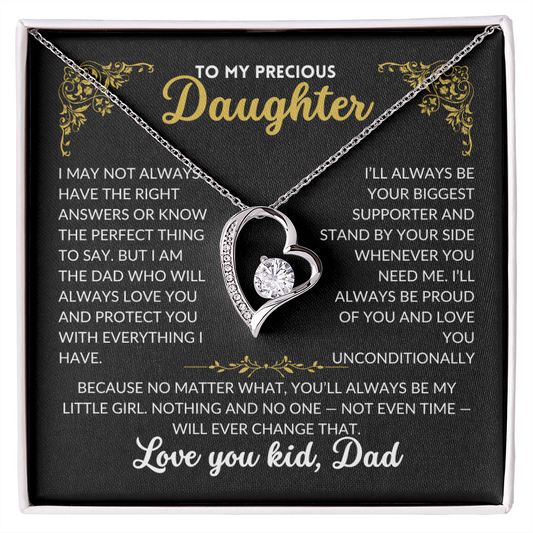 To My Precious Daughter - You'll Always Be My Little Girl (Black Background)