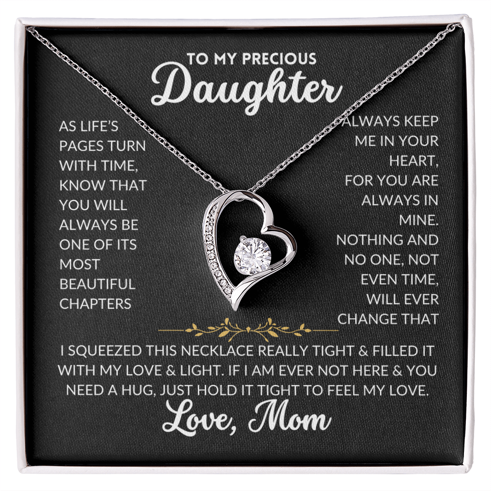 Forever Love Necklace - To My Daughter, From Mom (Black Background)