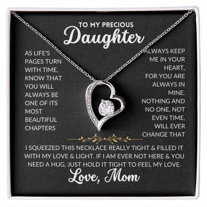 Forever Love Necklace - To My Daughter, From Mom (Black Background)