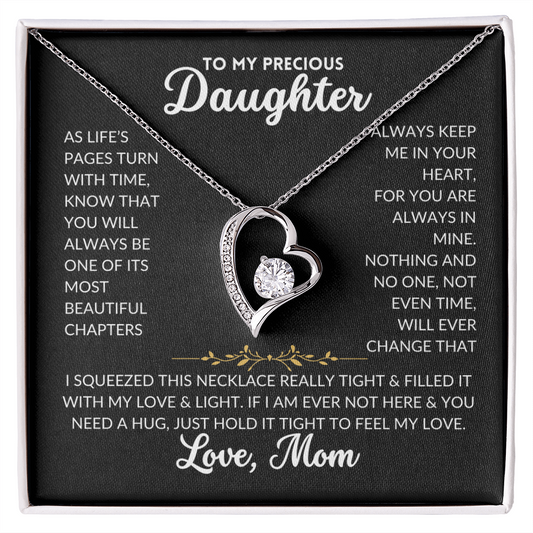 Forever Love Necklace - To My Daughter, From Mom (Black Background)