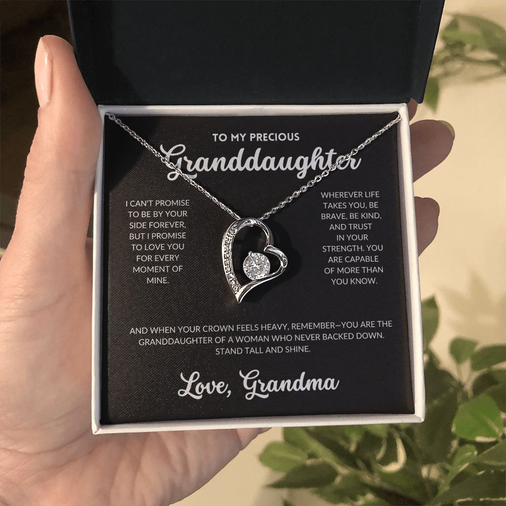 Eternal Love Necklace - To My Granddaughter, From Grandma (Black Background)