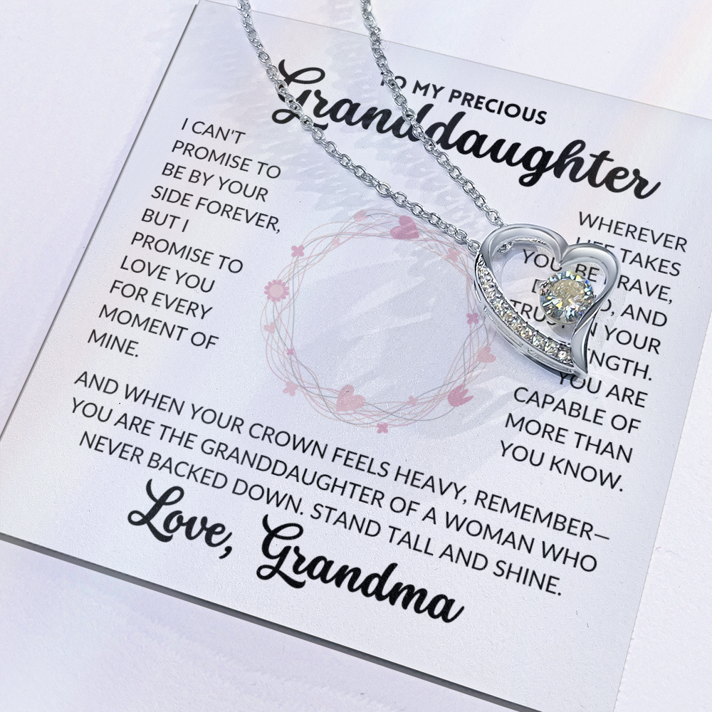 Forever Love Necklace - To My Granddaughter, From Grandma (White Background)