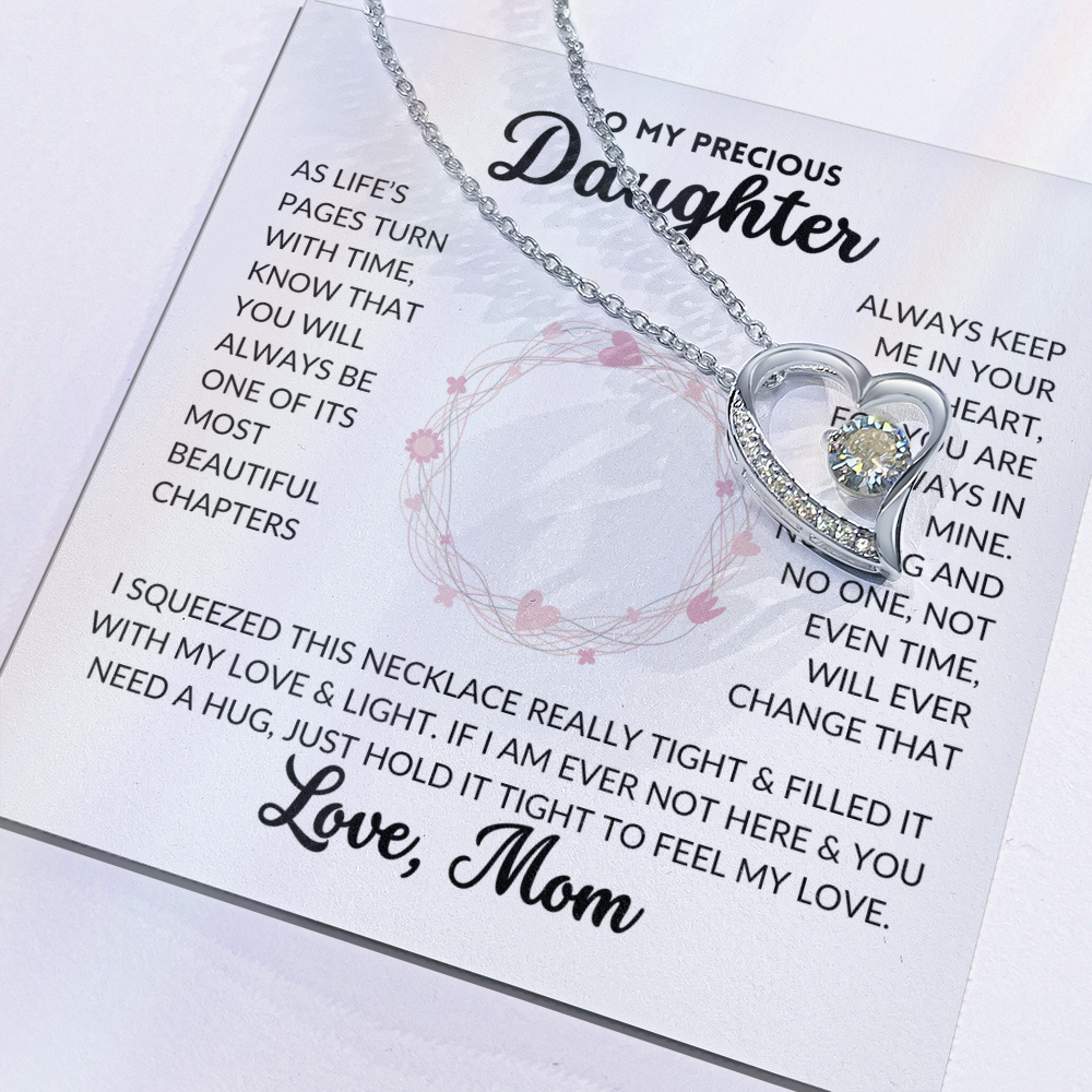 Forever Love Necklace - To My Daughter, From Mom (White Background)