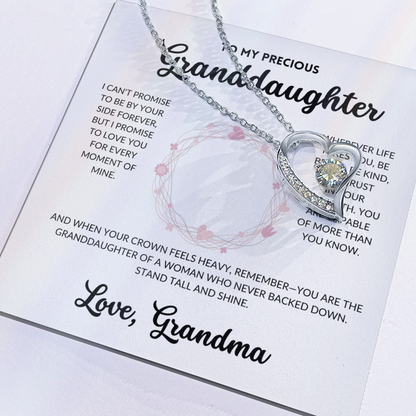 Eternal Love Necklace - To My Granddaughter, From Grandma (White Background)