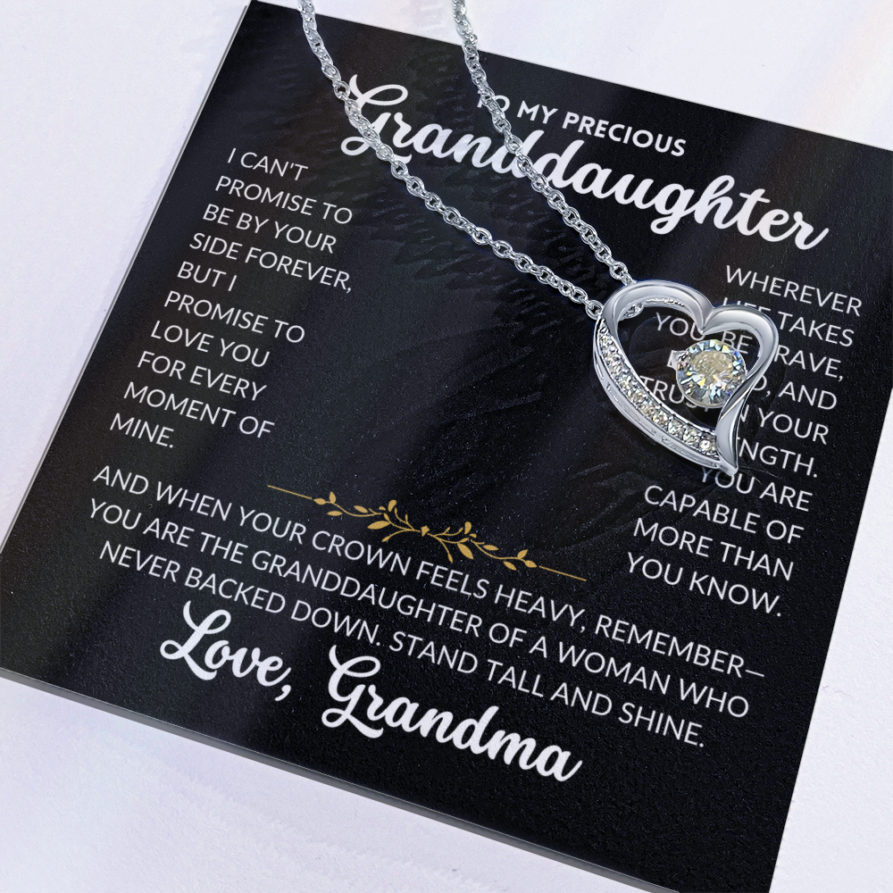 Forever Love Necklace - To My Granddaughter, From Grandma (Black Background)