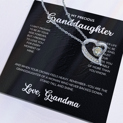 Eternal Love Necklace - To My Granddaughter, From Grandma (Black Background)