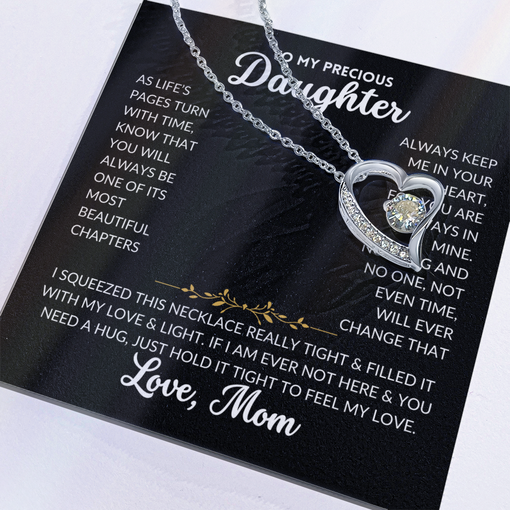 Forever Love Necklace - To My Daughter, From Mom (Black Background)