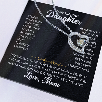 Forever Love Necklace - To My Daughter, From Mom (Black Background)