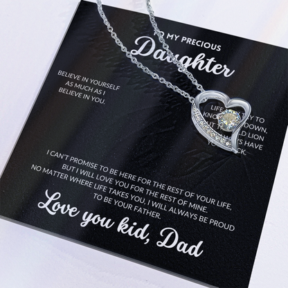 Eternal Love Necklace - To My Daughter, From Dad (Black Background)