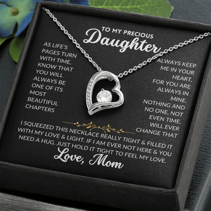 Forever Love Necklace - To My Daughter, From Mom (Black Background)