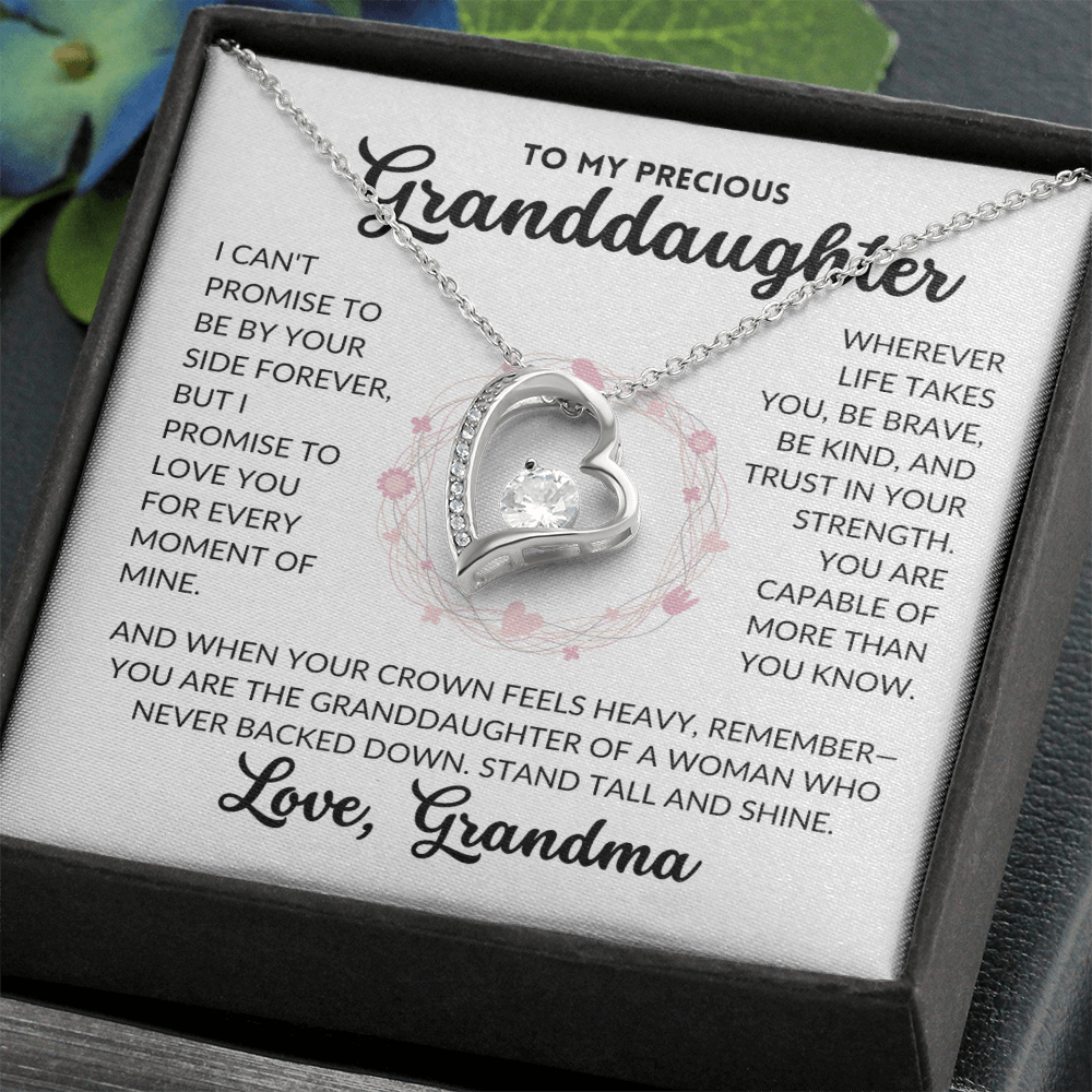 Forever Love Necklace - To My Granddaughter, From Grandma (White Background)