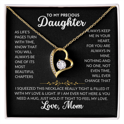 Forever Love Necklace - To My Daughter, From Mom (Black Background)