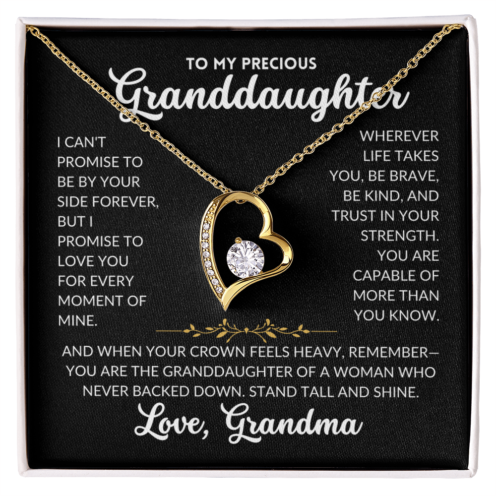 Forever Love Necklace - To My Granddaughter, From Grandma (Black Background)