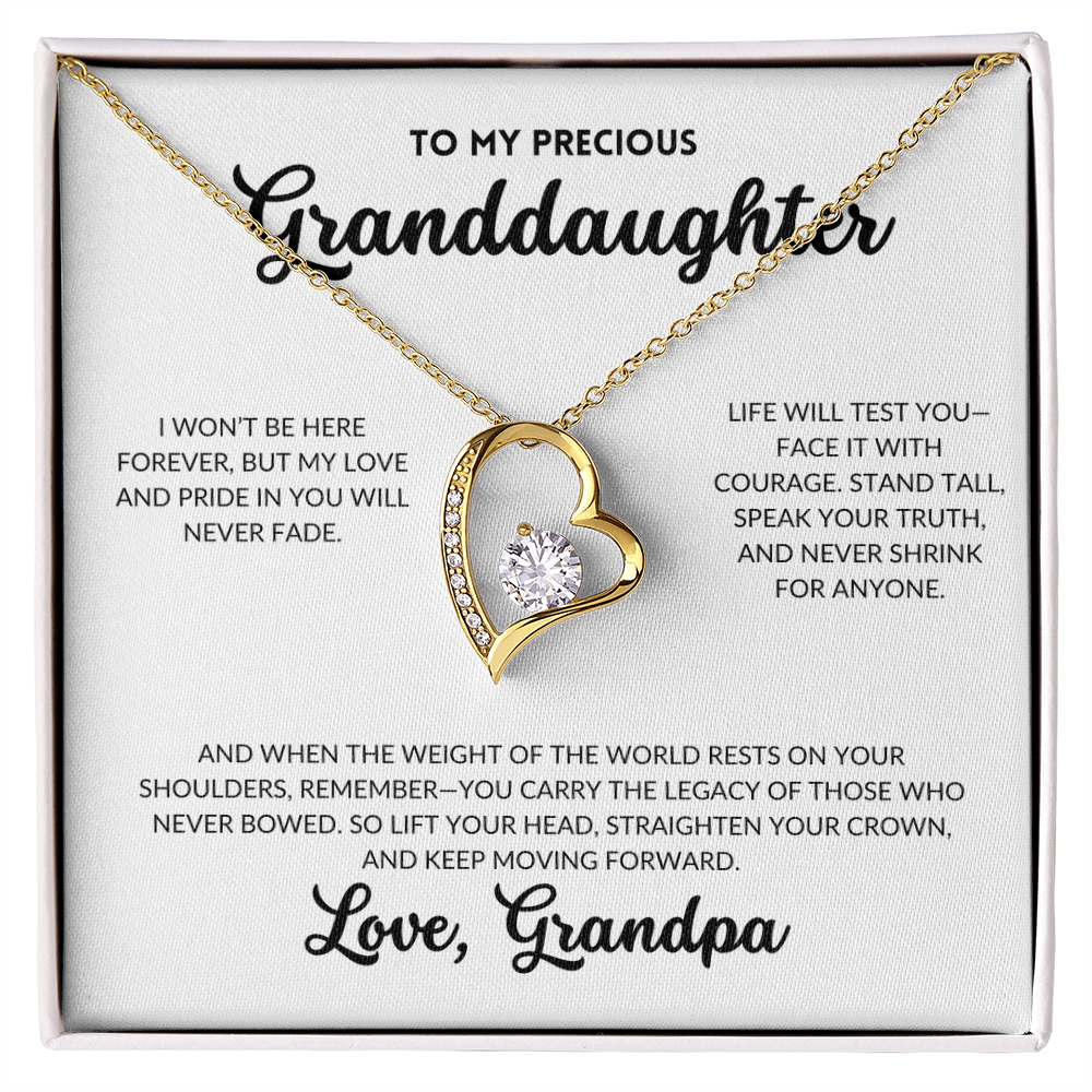 Eternal Love Necklace - To My Granddaughter, From Grandpa (White Background)