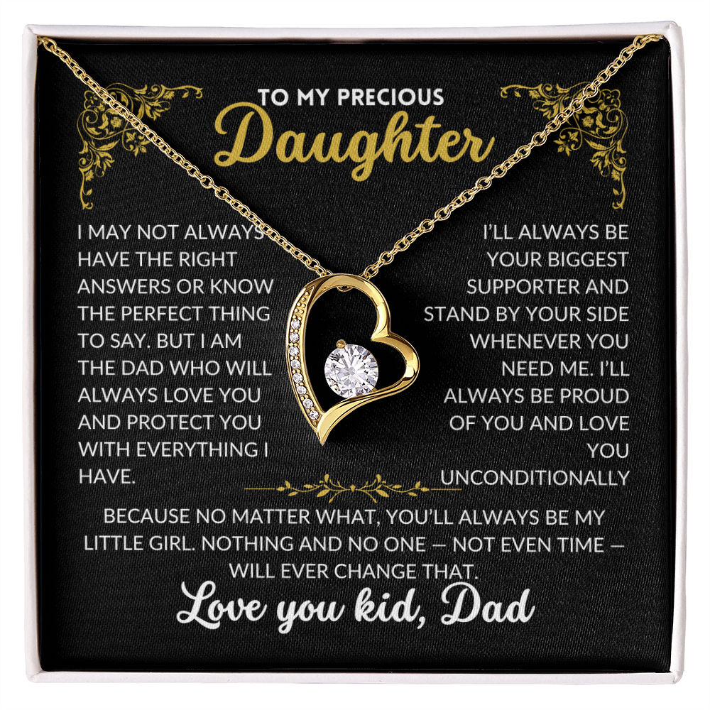 To My Precious Daughter - You'll Always Be My Little Girl (Black Background)