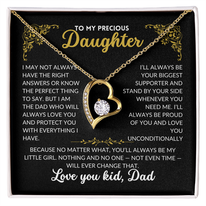 To My Precious Daughter - You'll Always Be My Little Girl (Black Background)