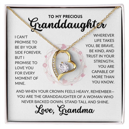 Forever Love Necklace - To My Granddaughter, From Grandma (White Background)