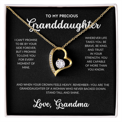 Eternal Love Necklace - To My Granddaughter, From Grandma (Black Background)