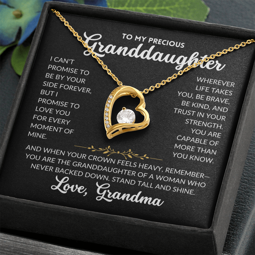 Forever Love Necklace - To My Granddaughter, From Grandma (Black Background)