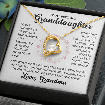 Forever Love Necklace - To My Granddaughter, From Grandma (White Background)