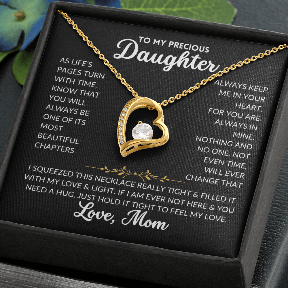 Forever Love Necklace - To My Daughter, From Mom (Black Background)