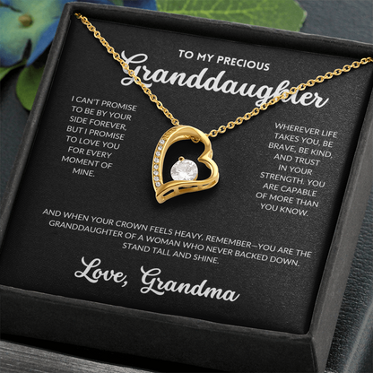 Eternal Love Necklace - To My Granddaughter, From Grandma (Black Background)