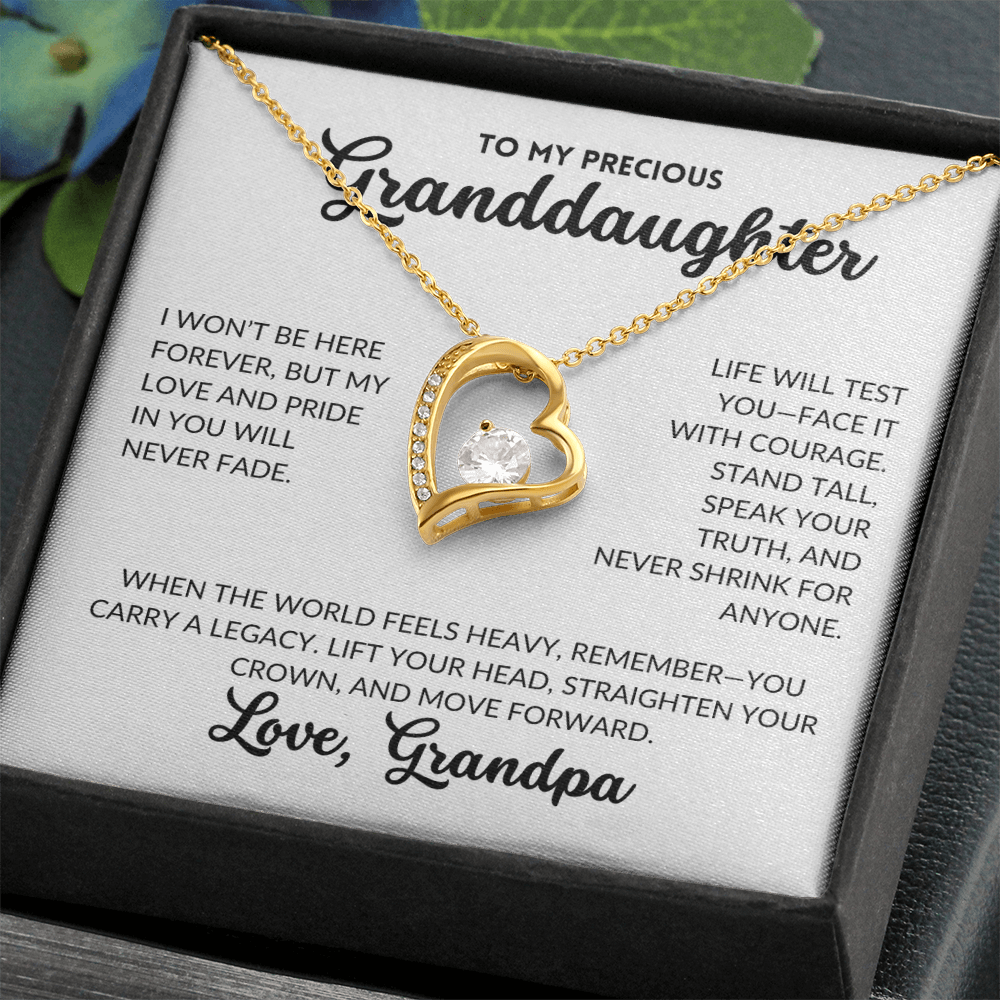 Forever Love Necklace - To My Granddaughter, From Grandpa (White Background)