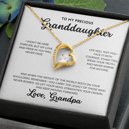 Eternal Love Necklace - To My Granddaughter, From Grandpa (White Background)