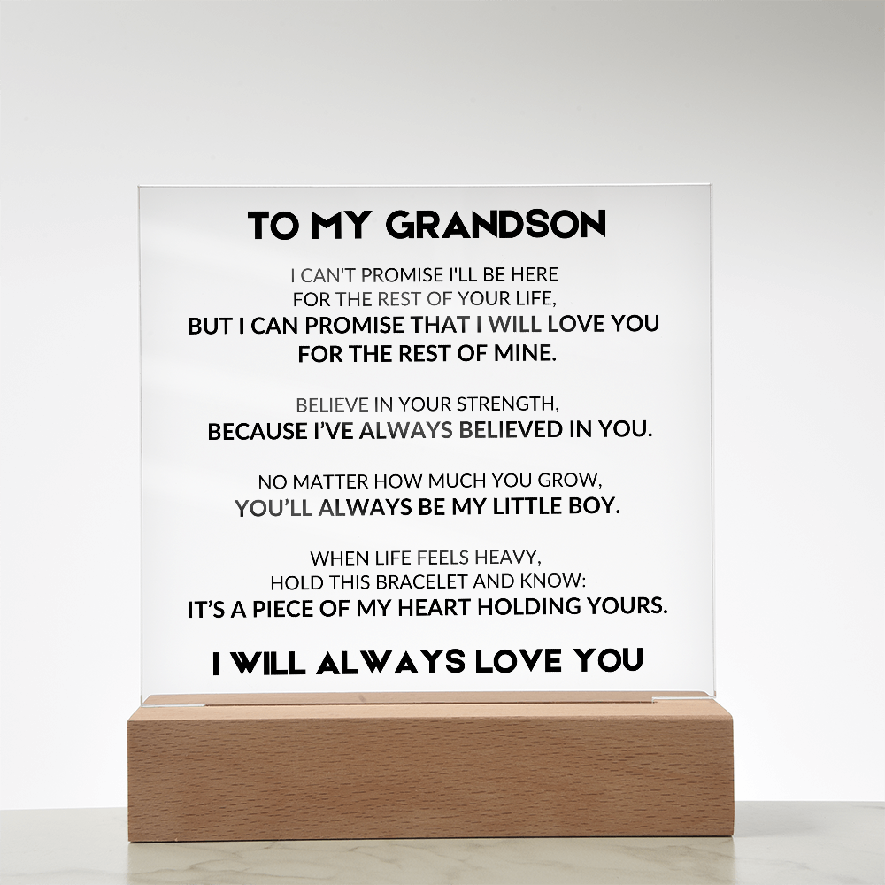 Acrylic Plaque With LED - To My Grandson