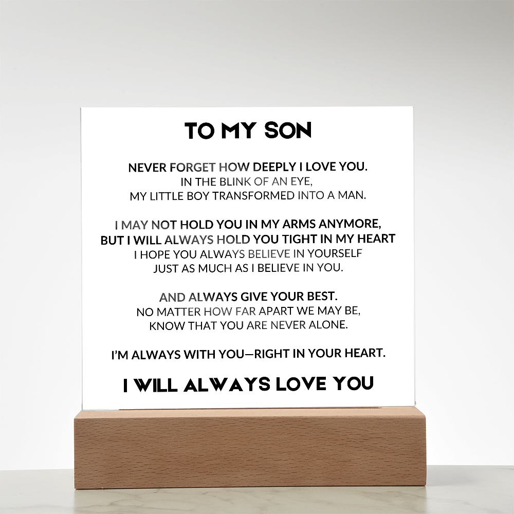 Acrylic Plaque with LED - To My Son