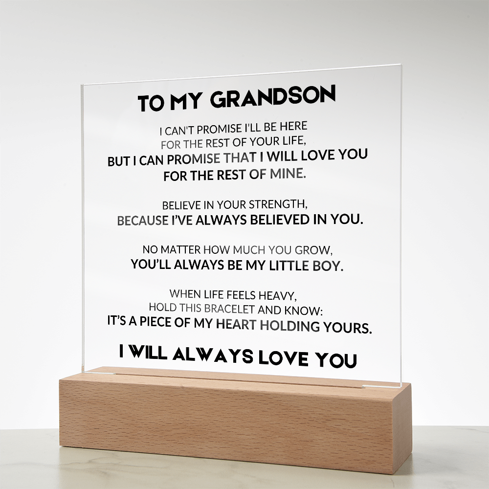 Acrylic Plaque With LED - To My Grandson