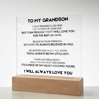 Acrylic Plaque With LED - To My Grandson