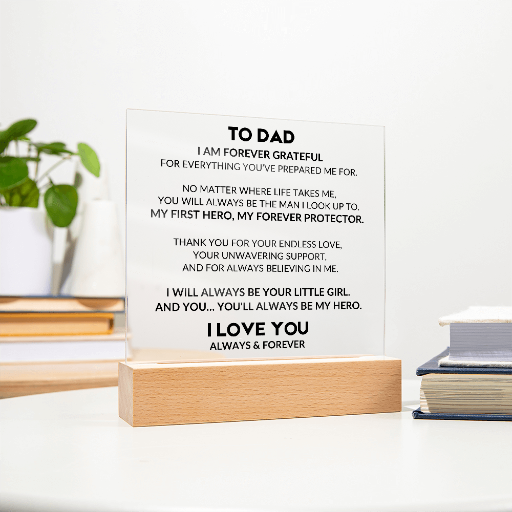 Acrylic Plaque With LED - To My Dad, From Daughter